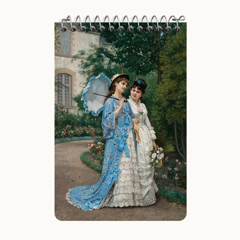 دفتر یادداشت 50 برگ خندالو طرح نقاشی قدم زدن در باغ اثر آگوست تولموش کد F12287