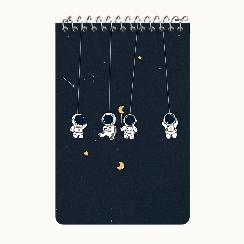 دفتر یادداشت 50 برگ خندالو طرح فضانورد های بامزه کد F6424