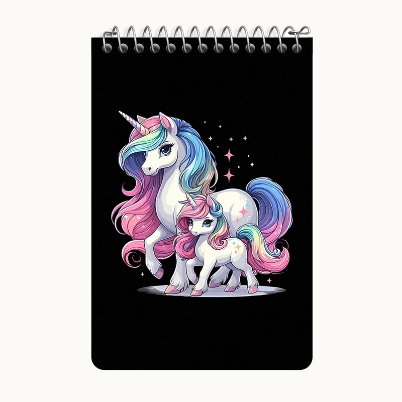 دفتر یادداشت 50 برگ خندالو طرح اسب تک شاخ کد F4208