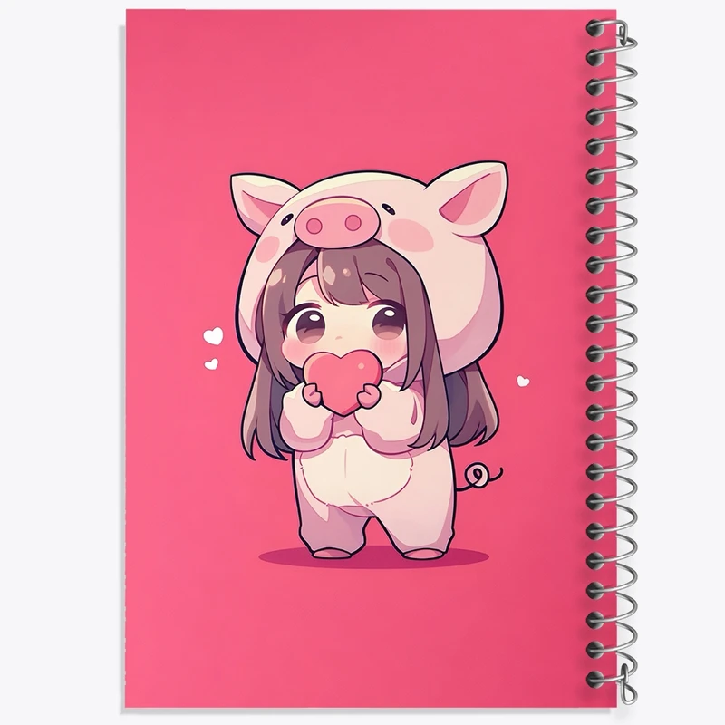 دفتر طراحی 50 برگ خندالو طرح دخترانه کیوت کد N5183