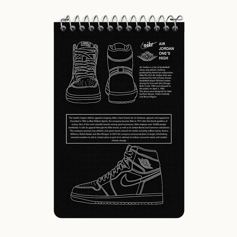 دفتر یادداشت 50 برگ خندالو طرح کتونی نایک کد F14251