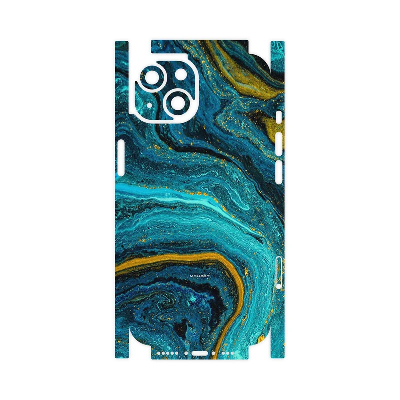 برچسب پوششی ماهوت مدل Turquoise marblewith golden streaks-FullSkin مناسب برای گوشی موبایل اپل iPhone 14