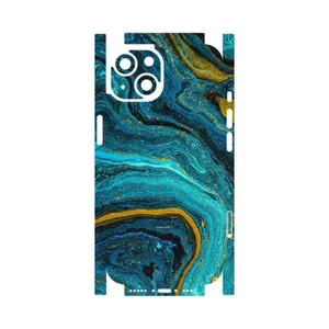 MAHOOT Turquoise marblewith golden streaks-FullSkin Cover Sticker for Apple iPhone 14