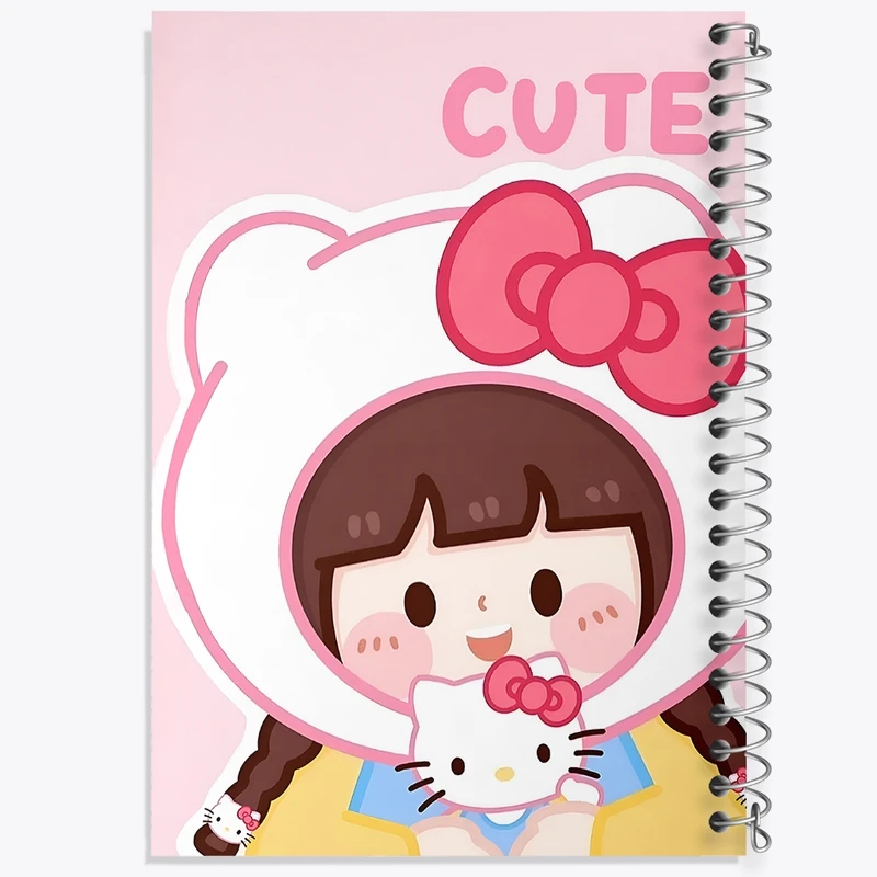 دفتر طراحی 50 برگ خندالو طرح دخترانه و هلو کیتی کد N3930