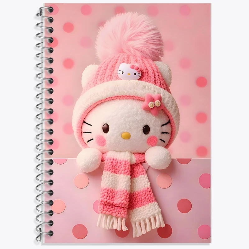 دفتر زبان 50 برگ خندالو مدل سه خط طرح هلو کیتی کد F9882