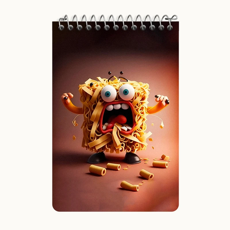 دفتر یادداشت 50 برگ خندالو طرح نودلز (Noodles) کد F5925