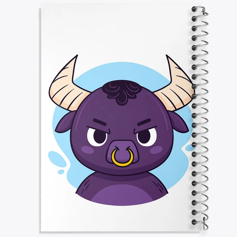 دفتر طراحی 50 برگ خندالو طرح گاومیش حیوانات بامزه کد 37165