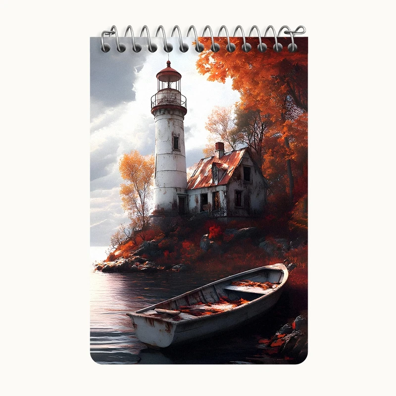 دفتر یادداشت 50 برگ خندالو طرح قایق و طبیعت کد F9921