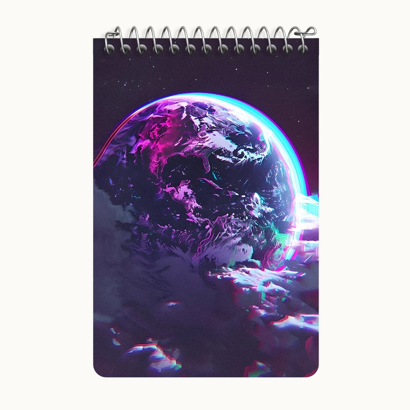 دفتر یادداشت 50 برگ خندالو طرح کره زمین کد F11766