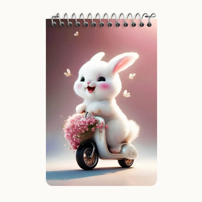 دفتر یادداشت 50 برگ خندالو طرح خرگوش بامزه کد F5726