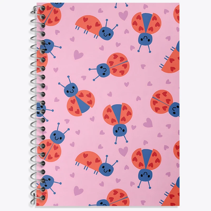 دفتر لغت 50 برگ خندالو طرح پترن کفشدوزکی کد N8954