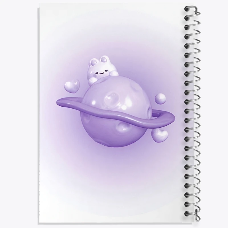 دفتر شطرنجی 50 برگ خندالو طرح سیاره و گربه کد F3725