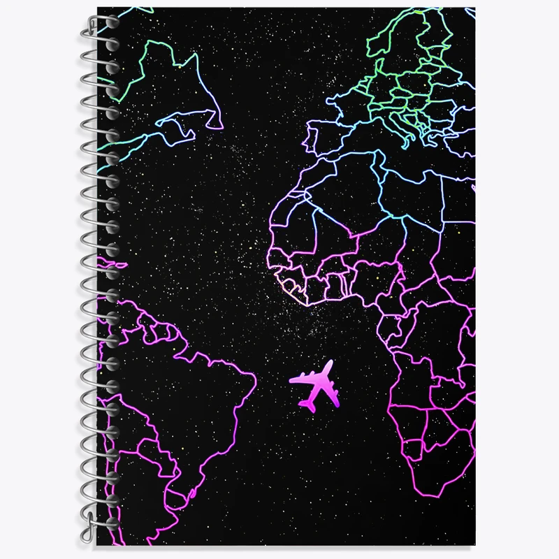 دفتر زبان 50 برگ خندالو مدل دو خط طرح نقشه کد N7631