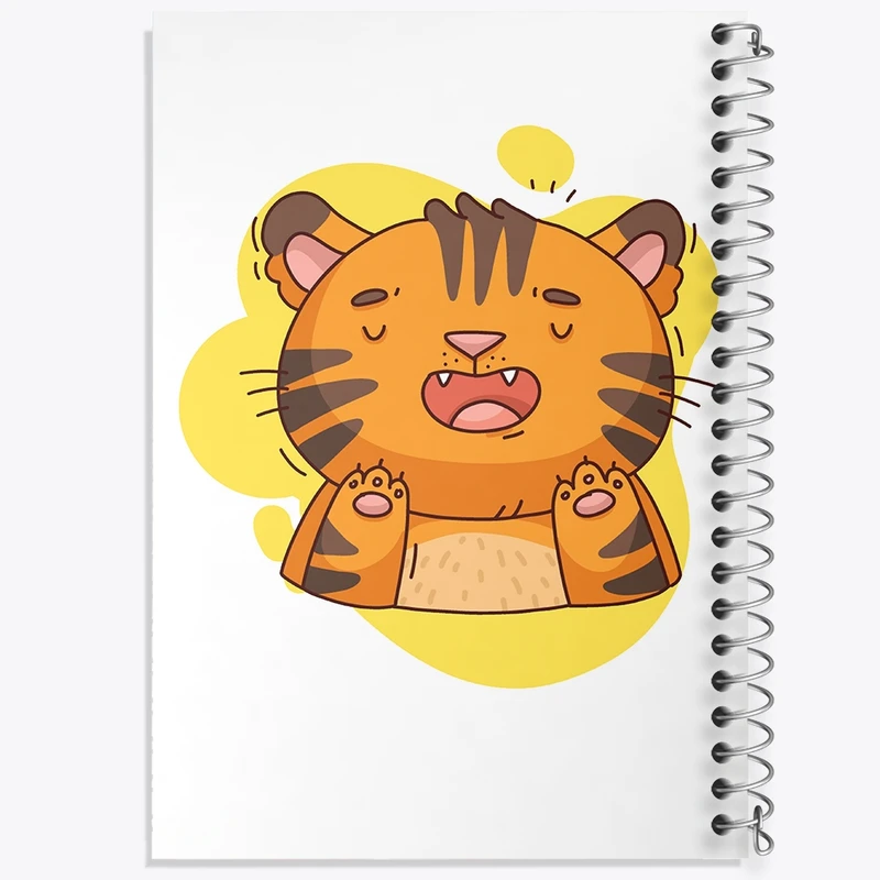 دفتر طراحی 50 برگ خندالو طرح ببر حیوانات بامزه کد 37177