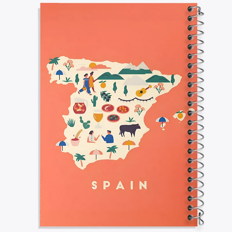 دفتر مشق 100 برگ خندالو طرح اسپانیا (Spain) کد F14367