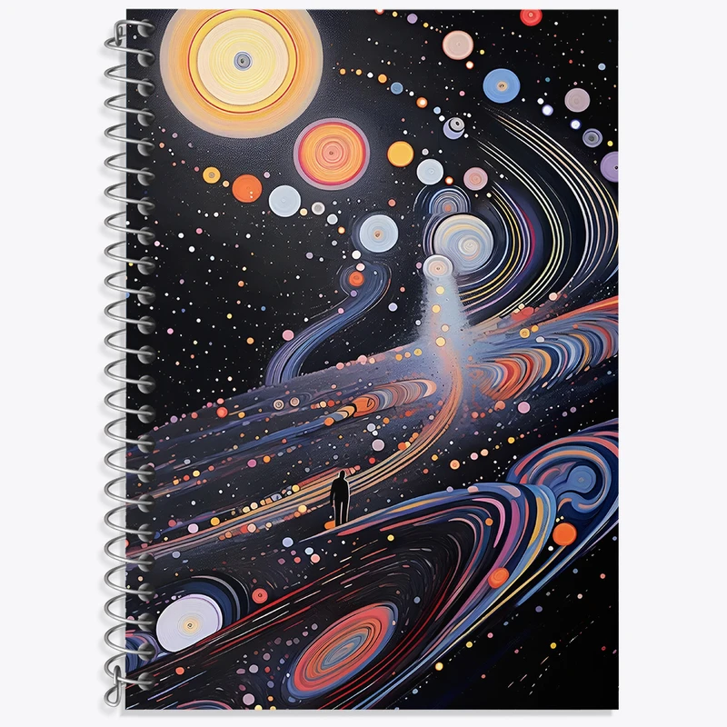 دفتر زبان دوخط 50 برگ خندالو طرح کهکشان کد F4569