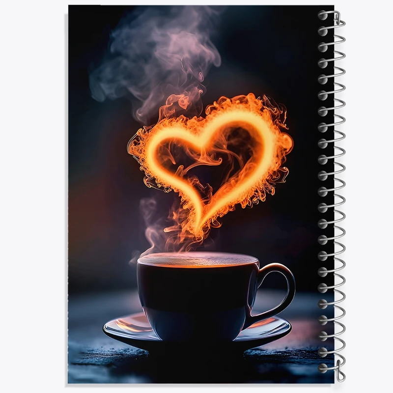 دفتر لیست خرید 50 برگ خندالو طرح فنجان و بخار قلبی کد F12879