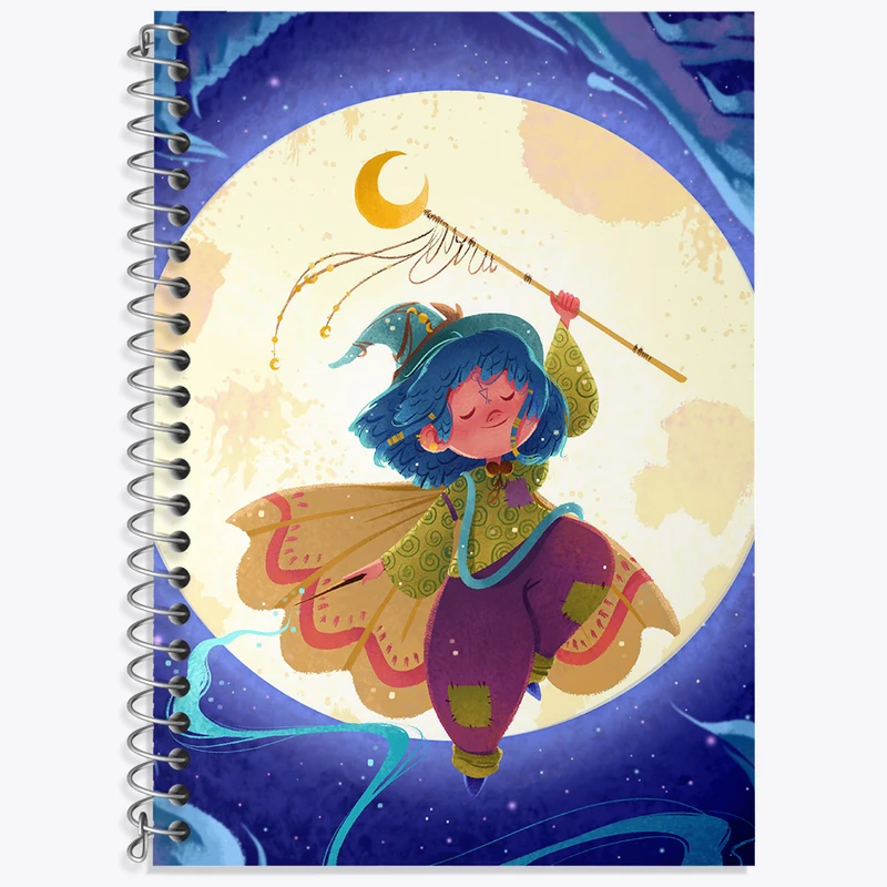 دفتر زبان 50 برگ خندالو مدل سه خط طرح دختر جادوگر کد N6153