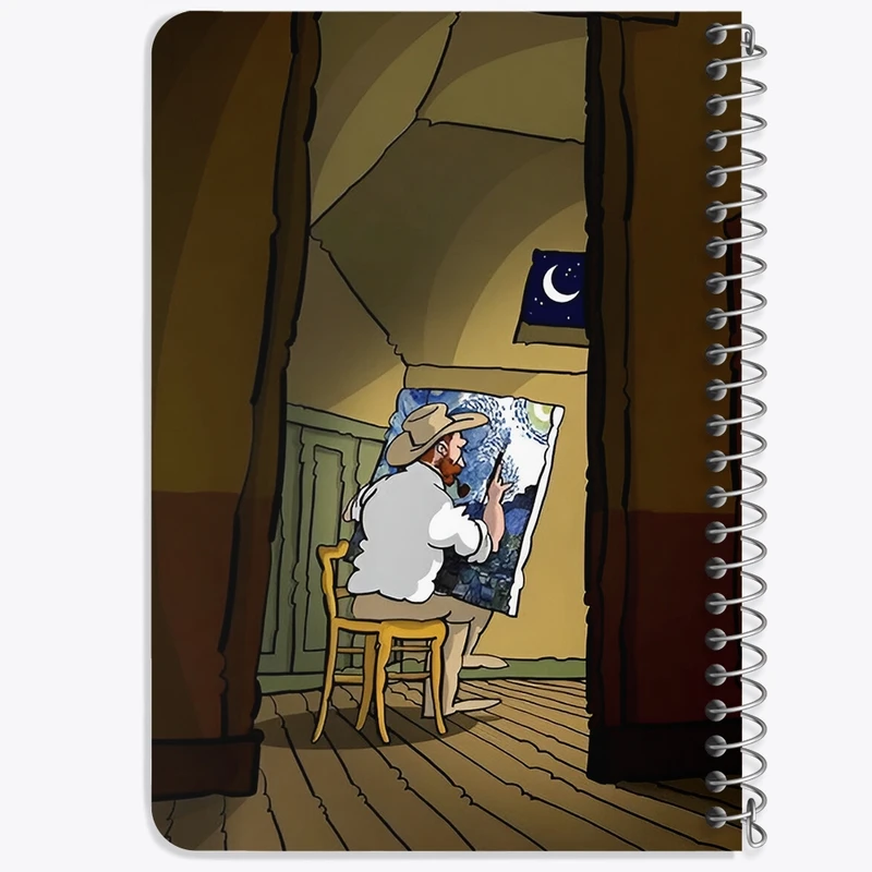 دفتر یادداشت 50 برگ خندالو طرح ونسان ونگوگ کد F8796