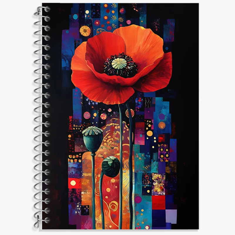 دفتر نت موسیقی 50 برگ خندالو طرح گل شقایق کد F12663