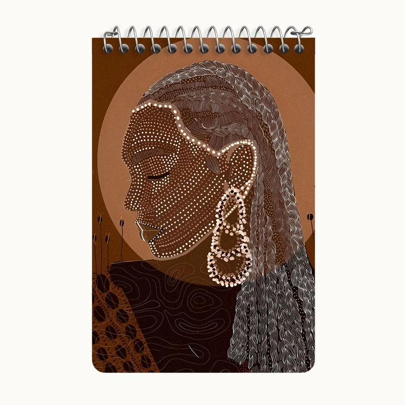 دفتر یادداشت 50 برگ خندالو طرح زن آفریقایی کد F4797