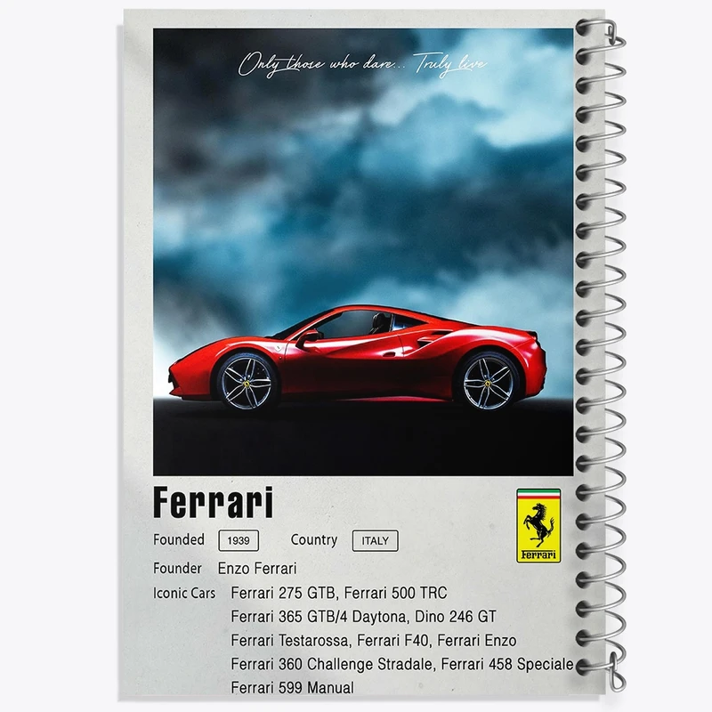 دفتر طراحی 50 برگ خندالو طرح ماشین فراری (Ferrari) کد F11951