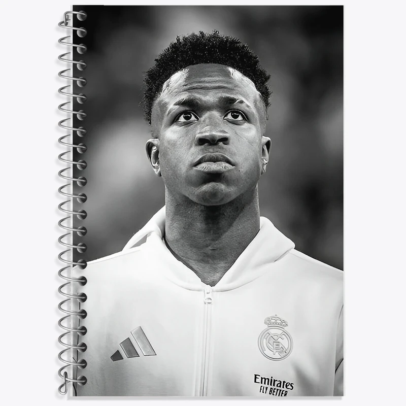 دفتر زبان 50 برگ خندالو مدل سه خط طرح وینیسیوس جونیور (Vinicius Junior) کد F14290