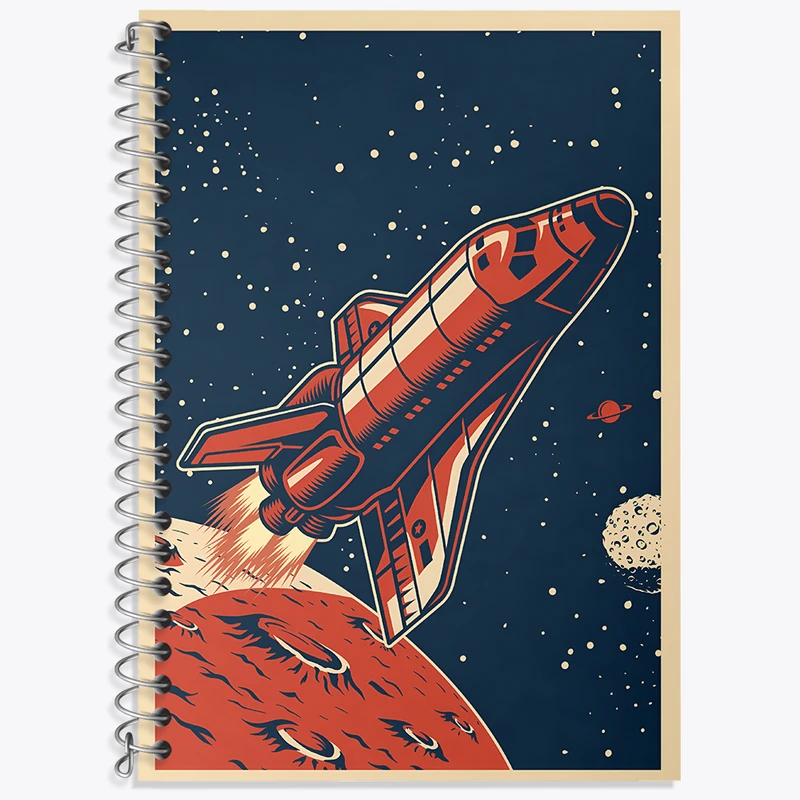 دفتر زبان دوخط 50 برگ خندالو طرح موشک کد F4116