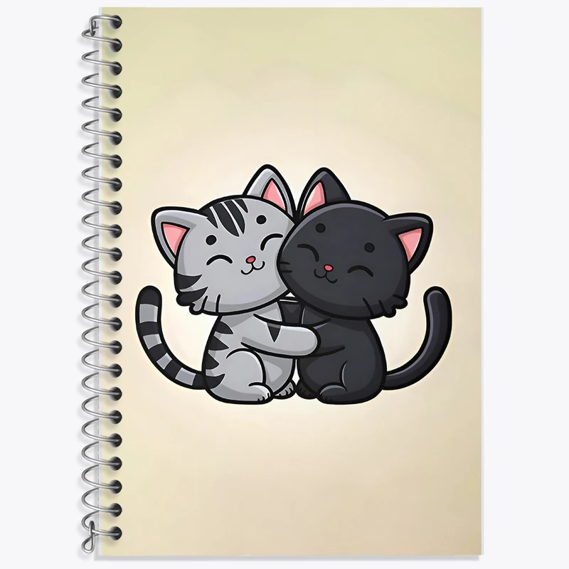 دفتر زبان دوخط 50 برگ خندالو طرح گربه های بامزه کد F9442