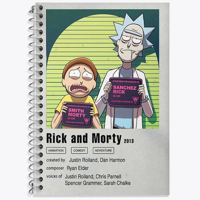 دفتر لغت 50 برگ خندالو طرح ریک و مورتی (Rick and Morty) کد F11461