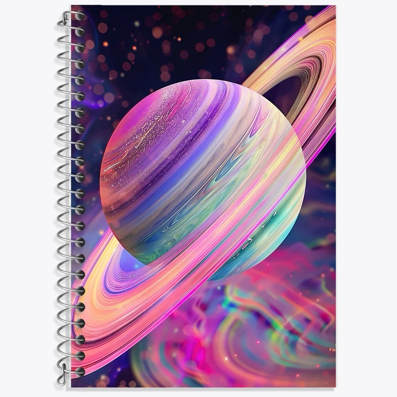 دفتر زبان 50 برگ خندالو مدل سه خط طرح کهکشان کد F10105