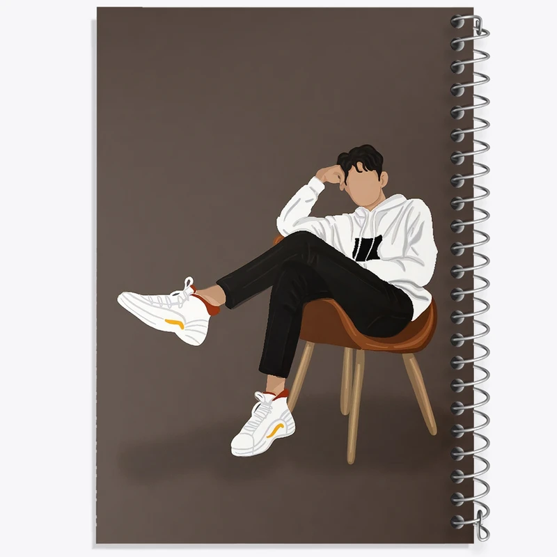 دفتر شطرنجی 50 برگ خندالو طرح پسرانه مینیمال کد F3239