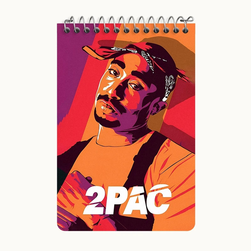 دفتر یادداشت 50 برگ خندالو طرح توپاک (Tupac) کد F4638