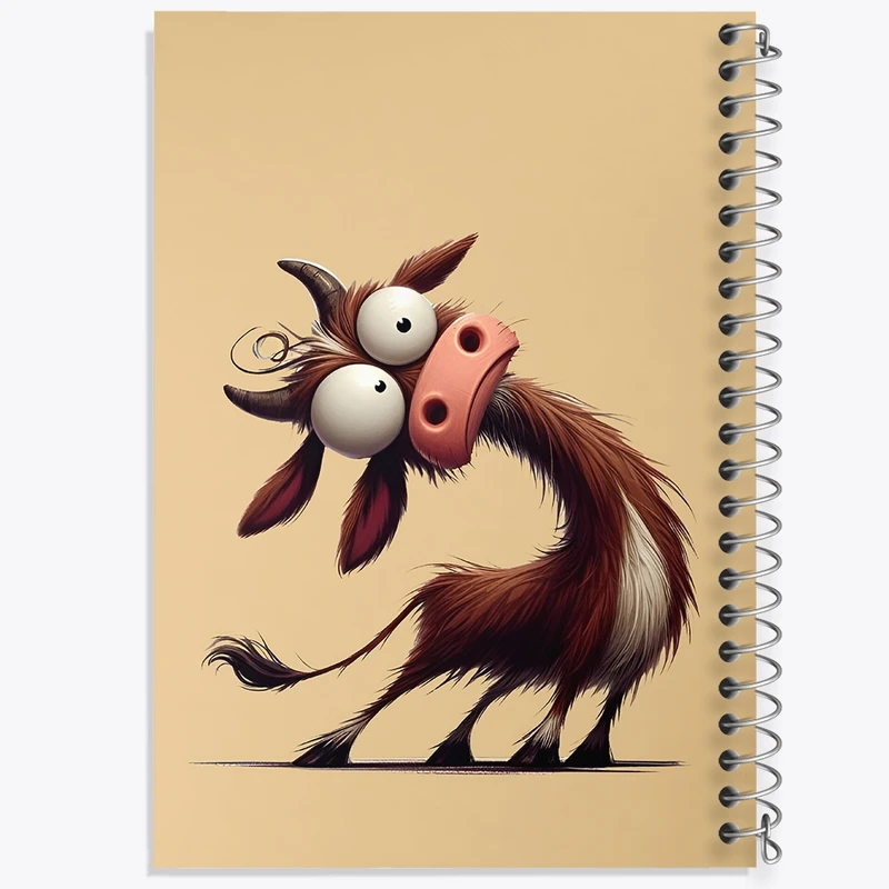 دفتر طراحی 50 برگ خندالو طرح گاو بامزه کد N5528