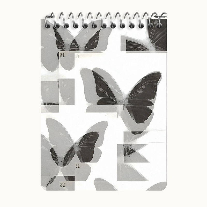 دفتر یادداشت 50 برگ خندالو طرح پترن پروانه (Butterfly) کد N8604