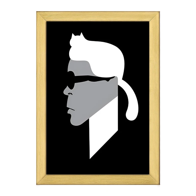 تابلو خندالو طرح کارل لاگرفلد (Karl Lagerfeld) کد F6414