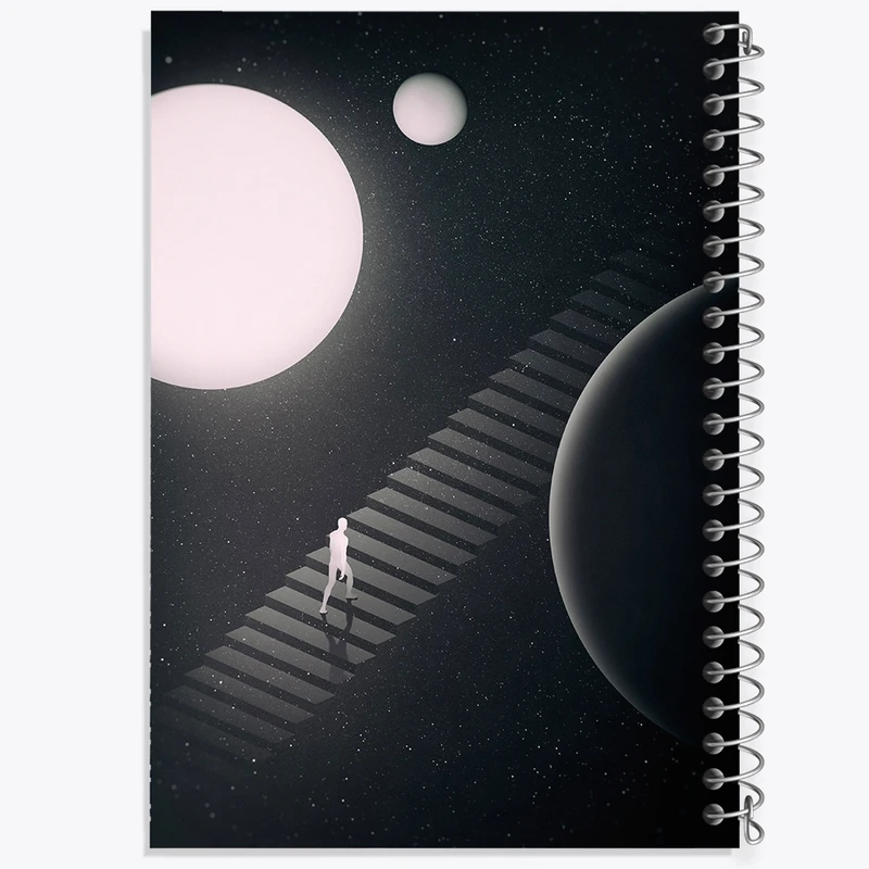 دفتر طراحی 50 برگ خندالو طرح فضایی کد F100