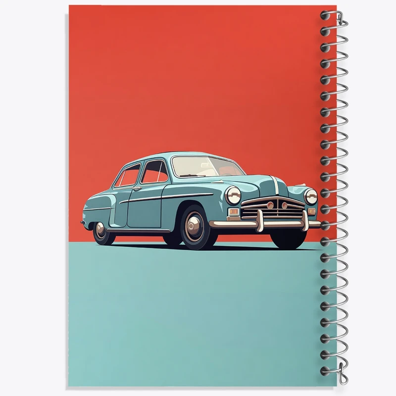 دفتر طراحی 50 برگ خندالو طرح ماشین کلاسیک کد F3021