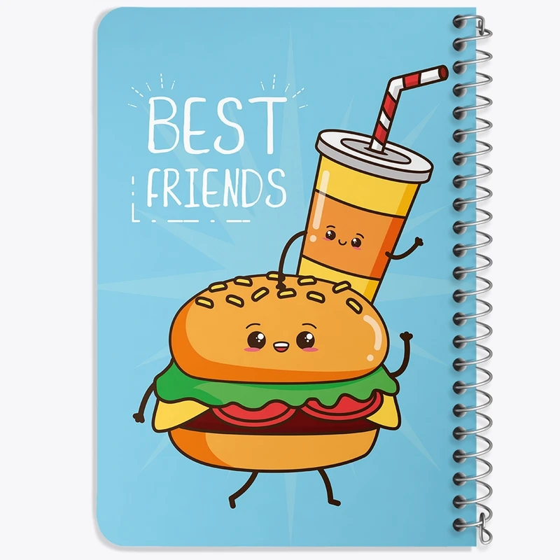 دفتر یادداشت 50 برگ خندالو طرح فست فود (Fast Food) کد 36557