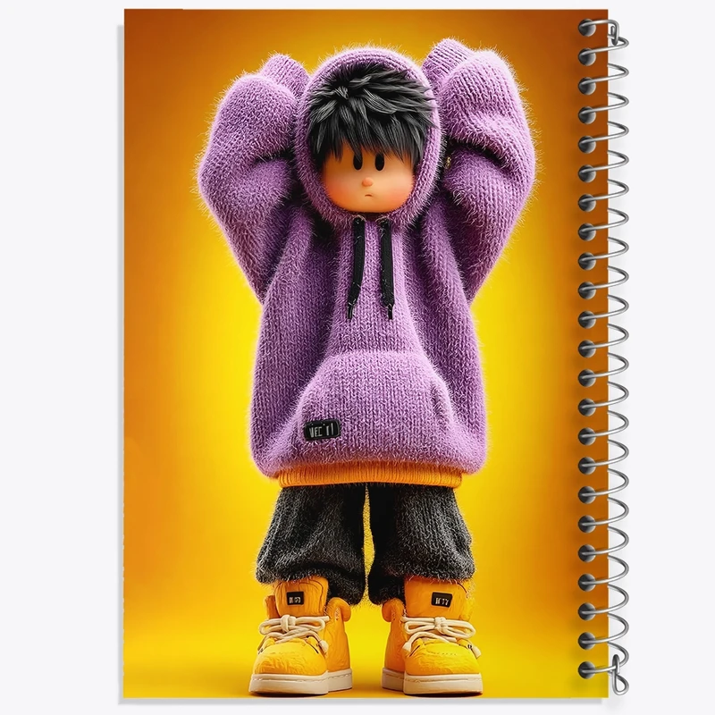 دفتر طراحی 50 برگ خندالو طرح دخترانه بامزه کد N8372