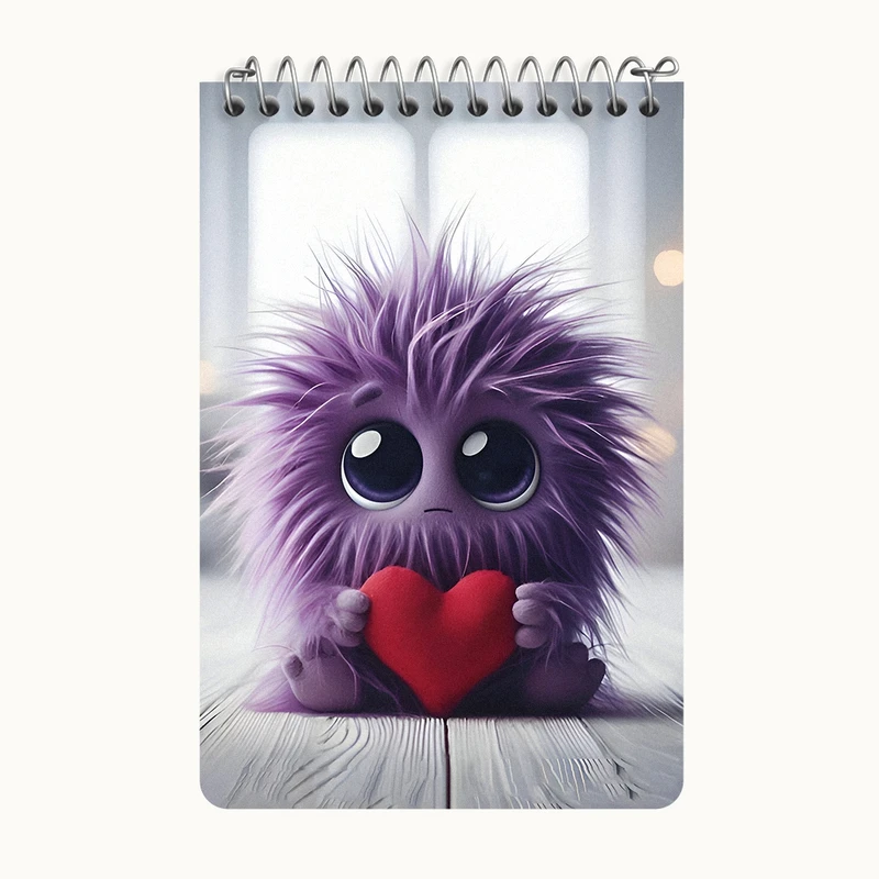 دفتر یادداشت 50 برگ خندالو طرح گوله ی پشمالوی کیوت کد F6229