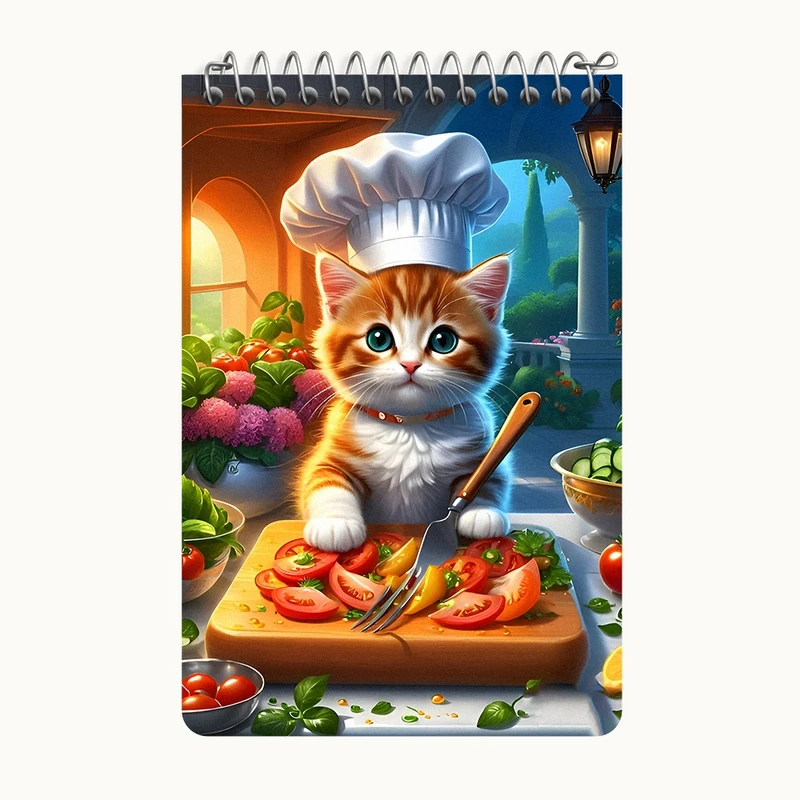 دفتر یادداشت 50 برگ خندالو طرح گربه آشپز کد F6750