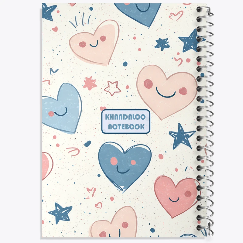 دفتر مشق 50 برگ خندالو طرح پترن قلبی کد N7330
