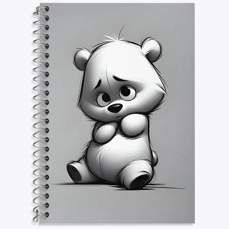 دفتر زبان 50 برگ خندالو مدل دو خط طرح خرس خجالتی کد N6716