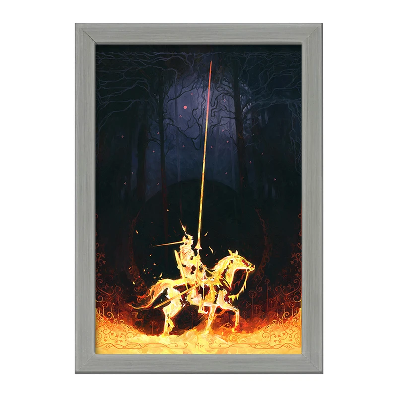 تابلو خندالو طرح شوالیه در شعله های آتش کد F1118