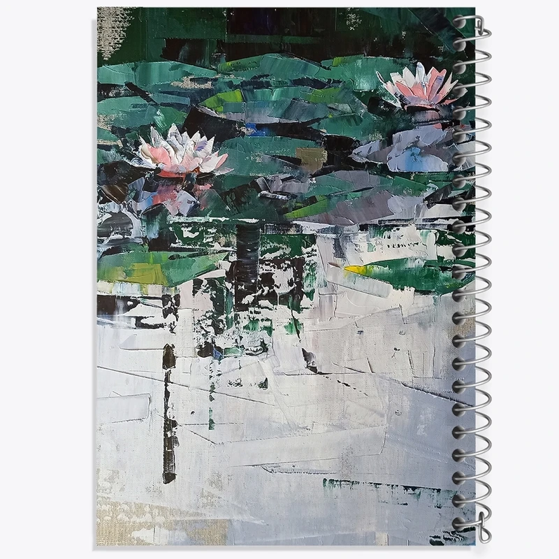 دفتر طراحی 50 برگ خندالو طرح نقاشی نیلوفر آبی کد F1161