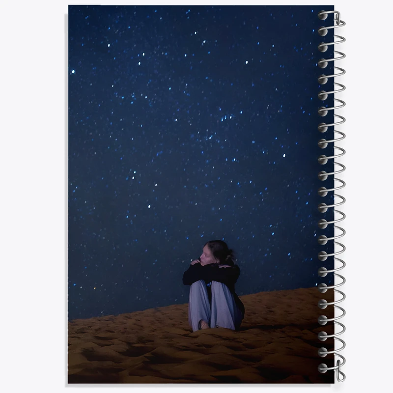 دفتر مشق 100 برگ خندالو طرح دختر و آسمان شب کد N6969