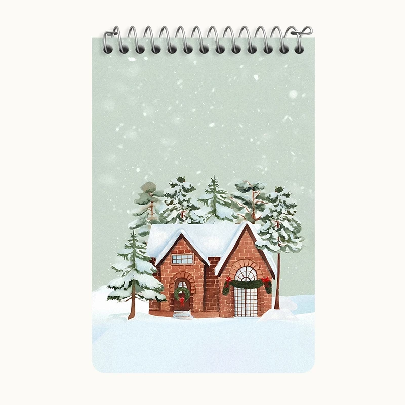 دفتر یادداشت 50 برگ خندالو طرح کلبه ی برفی کد F7306