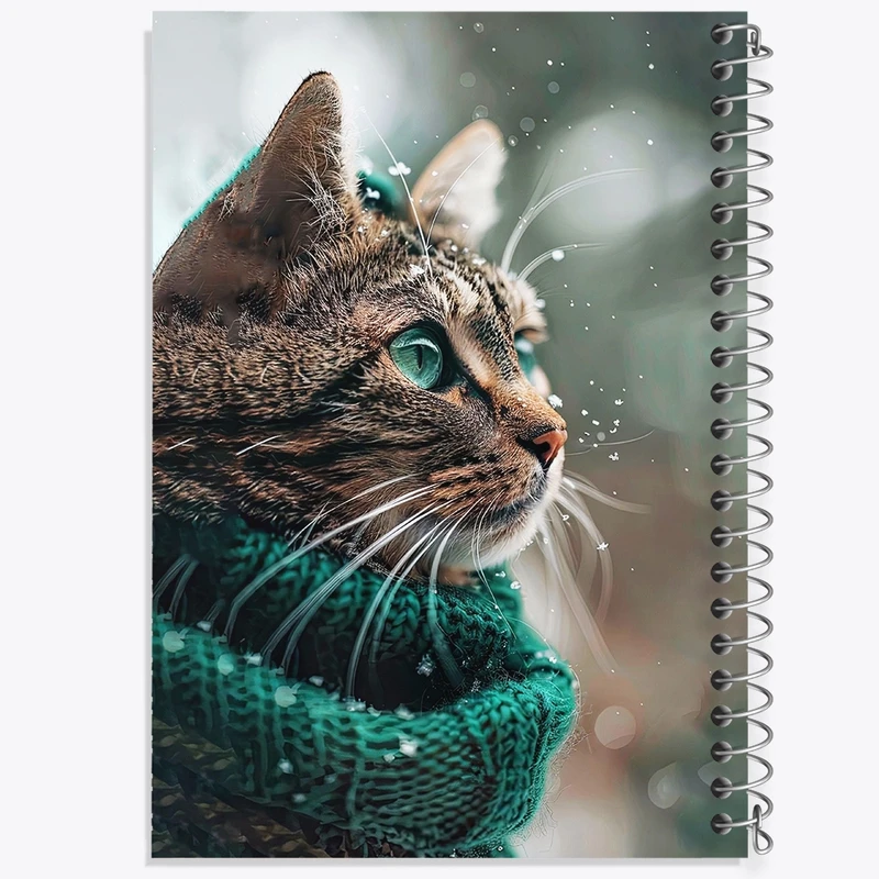 دفتر ژورنال نویسی 50 برگ خندالو مدل نقطه ای طرح گربه و برف کد F8735