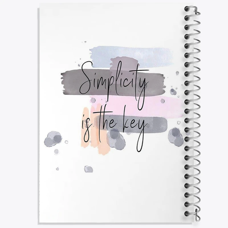 دفتر طراحی 50 برگ خندالو طرح Simplicity If The Key کد F11436